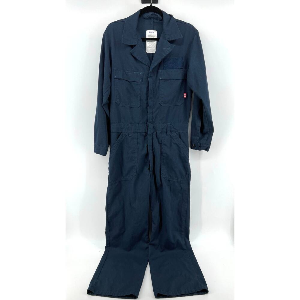 US Navy Flame Resistant Coveralls Overalls Men's Size 38R Navy Utility Workwear